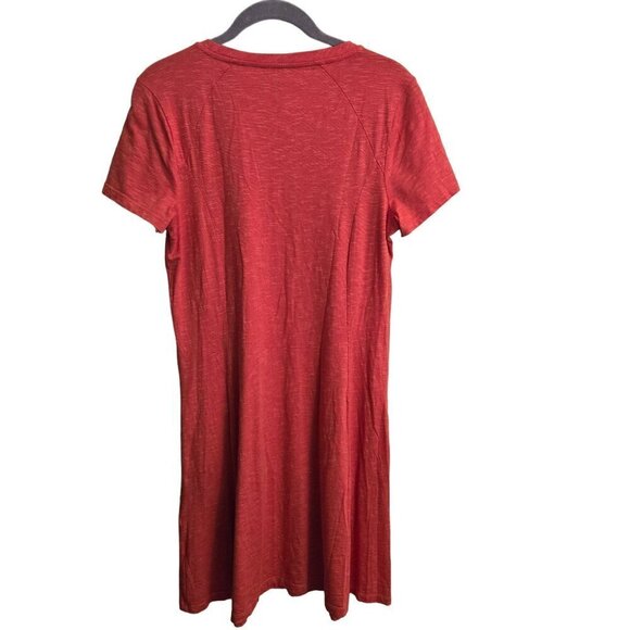 Toad&Co Windmere Short Sleeve Dress Marled Orange Tencell Blend Pockets Size S - Picture 3 of 6